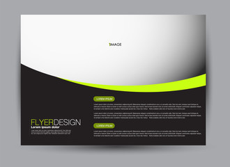 Flyer, brochure, billboard template design landscape orientation for business, education, school, presentation, website. Black and green color. Editable vector illustration.