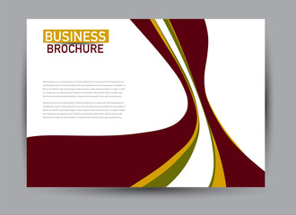Flyer, brochure, billboard template design landscape orientation for business, education, school, presentation, website. Red, green, and orange color. Editable vector illustration.