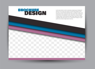 Flyer, brochure, billboard template design landscape orientation for business, education, school, presentation, website. Blue and pink color. Editable vector illustration.