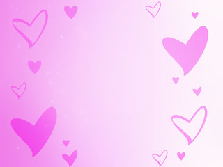 illustration, lilac hearts of different size in a circle, free space for the inscription, purple background, Valentine's day