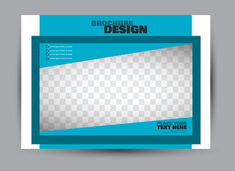 Flyer, brochure, billboard template design landscape orientation for business, education, school, presentation, website. Blue color. Editable vector illustration.