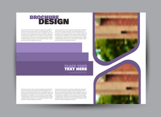 Flyer, brochure, billboard template design landscape orientation for business, education, school, presentation, website. Purple color. Editable vector illustration.