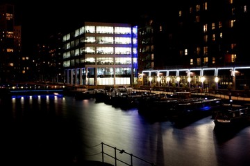 Leeds City centre one of the northern power house cities at night