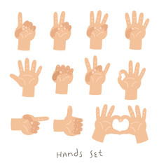 Hands vector set