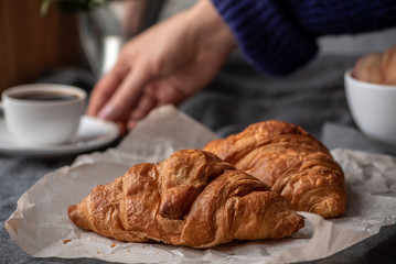 Croissants on the table.