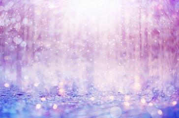 Beautiful snowflakes on an abstract shiny light background