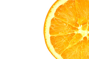 Cut juicy orange isolated on white background