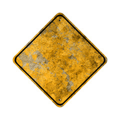 Yellow faded road sign
