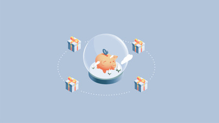 Isometric Christmas illustration