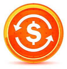 Money exchange dollar sign icon natural orange round button