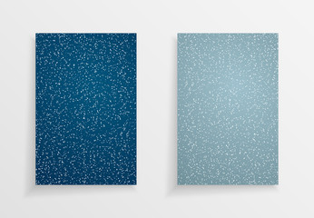 Snow background papers with light and dark blue sky and falling snowflakes. Holiday vector background.