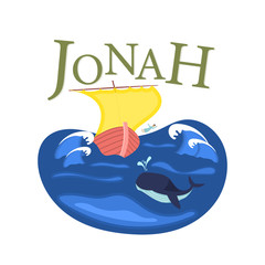 Christian worship and praise. Jonah and the whale with text: Jonah