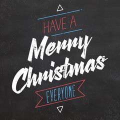 chalk design greeting merry christmas black board card for instagram poster
