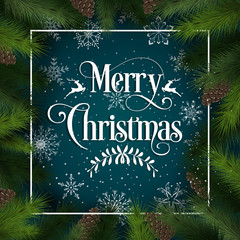 merry christmas greeting template poster design