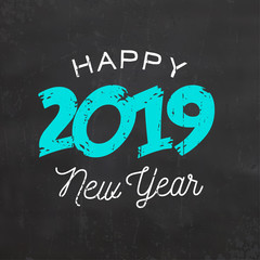 greetings 2019 happy new year black chalk board poster template for instagram