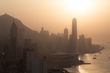 Hong Kong Victoria Harbor View , Victoria Harbor, Hong Kong. Look out from Tsim Sha Tsui Hongkong