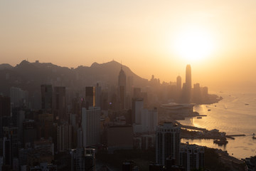 Hong Kong Victoria Harbor View , Victoria Harbor, Hong Kong. Look out from Tsim Sha Tsui Hongkong