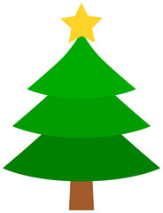 christmas tree icon with star