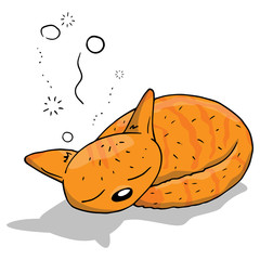 Cat icon. Vector illustration of a ginger cat. Hand drawn cartoon cat.