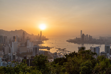 Hong Kong Victoria Harbor View , Victoria Harbor, Hong Kong. Look out from Tsim Sha Tsui Hongkong