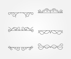 Set of vintage frames. Vector Illustration.