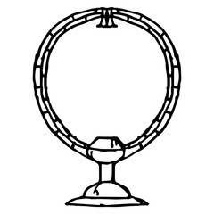 Vector illustration of a beautiful frame for a mirror, photography. Vintage, old photo frame or an antique frame for a mirror.