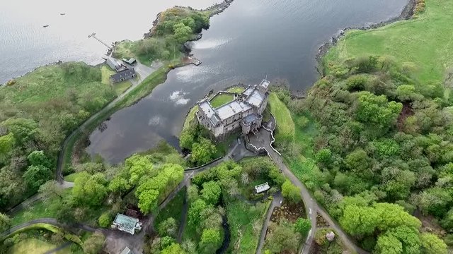 Aearial shot Landscape Loch Dunvegan Isle of Skye Scotland Great Britain