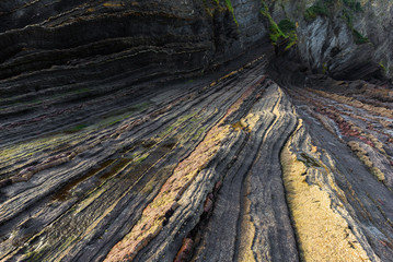 Black flysch of Armintza, Basque Country, Spain