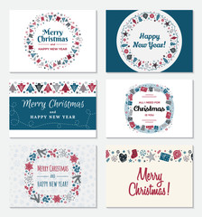 Set of Christmas greeting card