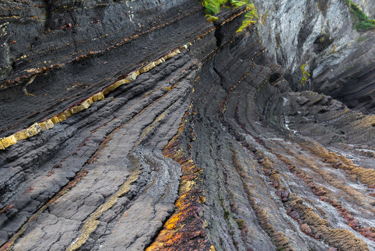 Black flysch of Armintza, Basque Country, Spain