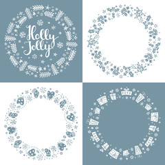 Set of Xmas greeting frames