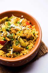 Masala Rice or masale bhat - is a spicy vegetable fried rice / biryani or Pulav usually made during wedding occassions in maharashtra, India