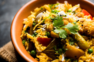 Masala Rice or masale bhat - is a spicy vegetable fried rice / biryani or Pulav usually made during wedding occassions in maharashtra, India