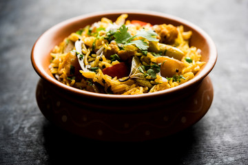 Masala Rice or masale bhat - is a spicy vegetable fried rice / biryani or Pulav usually made during wedding occassions in maharashtra, India