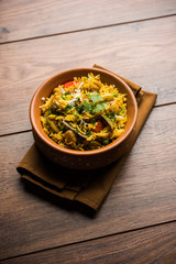 Masala Rice or masale bhat - is a spicy vegetable fried rice / biryani or Pulav usually made during wedding occassions in maharashtra, India