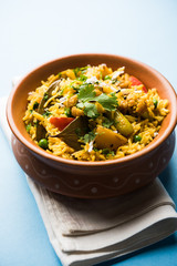 Masala Rice or masale bhat - is a spicy vegetable fried rice / biryani or Pulav usually made during wedding occassions in maharashtra, India