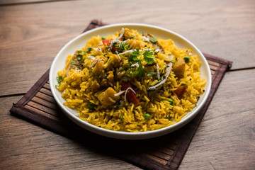 Masala Rice or masale bhat - is a spicy vegetable fried rice / biryani or Pulav usually made during wedding occassions in maharashtra, India