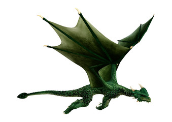 Naklejka premium 3D Rendering Fairy Tale Dragon on White