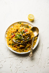 Masala Rice or masale bhat - is a spicy vegetable fried rice / biryani or Pulav usually made during wedding occassions in maharashtra, India
