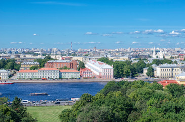 Beautiful panorama of the city with the river and the promenade.