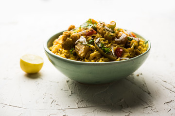 Masala Rice or masale bhat - is a spicy vegetable fried rice / biryani or Pulav usually made during wedding occassions in maharashtra, India