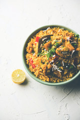 Masala Rice or masale bhat - is a spicy vegetable fried rice / biryani or Pulav usually made during wedding occassions in maharashtra, India