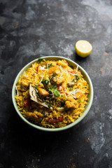 Masala Rice or masale bhat - is a spicy vegetable fried rice / biryani or Pulav usually made during wedding occassions in maharashtra, India