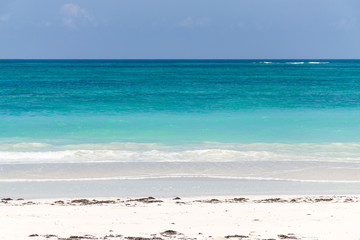 Diani beach and Indian ocean in afternoon light, Kenya