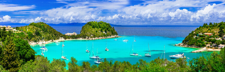 One of the most beautiful islands of Greece - Paxos, view of Lakka bay