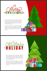 Merry Christmas Holidays Wishes Lettering Greeting