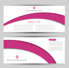 Banner for advertisement. Flyer design or web template set. Vector illustration commercial promotion background. Pink color.