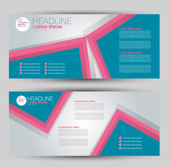 Banner for advertisement. Flyer design or web template set. Vector illustration commercial promotion background. Pink and blue color.