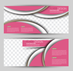 Banner for advertisement. Flyer design or web template set. Vector illustration commercial promotion background. Pink color.