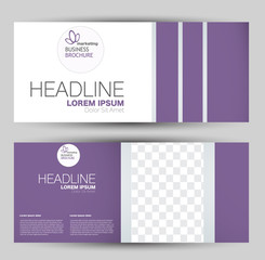 Banner for advertisement. Flyer design or web template set. Vector illustration commercial promotion background. Purple color.
